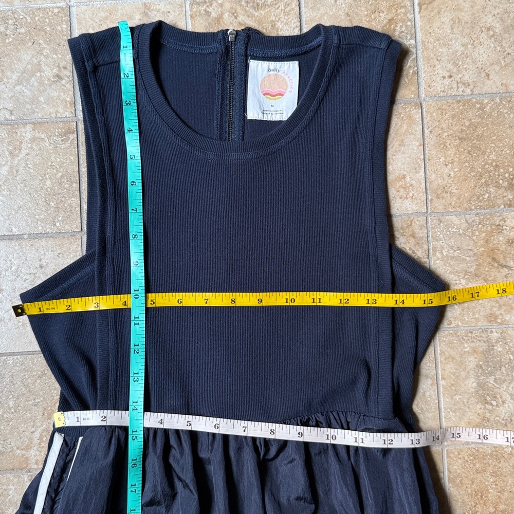 Daily Practice Bowline Midi Dress Anthropologie Track Stripe Side Ties Pockets - Picture 14 of 17
